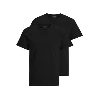 Obrázek Jack &amp; Jones Jacbasic CREW NECK TEE 2 PACK Tílko, Muži, Velikost: XL, Black