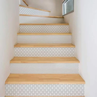 Obrázek 4 selbstklebende Aufkleber für Treppen skandinavische Fliesen Setzstufe Zementfliesen Treppe selbstklebend Azulejos 15 x 105 cm
