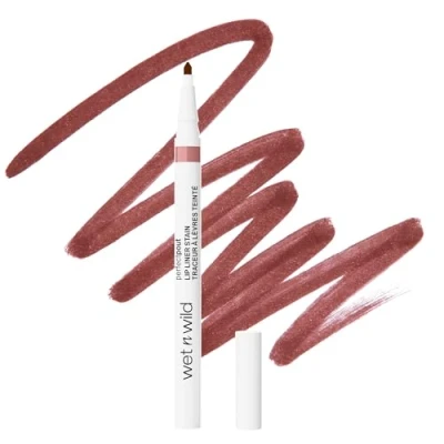 Obrázek Wet n Wild Perfect Pout Lip Liner Stain, odolná konturovací tužka na rty, precizní špička, plochá strana pro snadné vyplnění, dlouhotrvající, Nude Tights