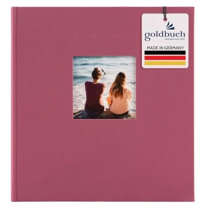 Obrázek goldbuch fotoalbum 24888 s okénkem, Bella Vista, vzpomínkové album 25 x cm, 60 bílých stránek oddělovači pergamenu, lněná fotokniha, fuchsie