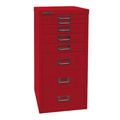 Obrázek BISLEY MultiDrawer, řada 29, DIN A4, 8 zásuvek, kov, 670 kardinální červená, 38 x 27,9 59 cm