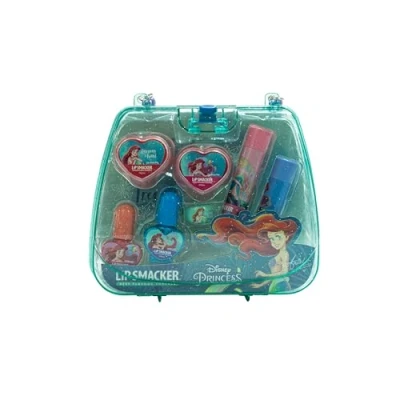 Obrázek Lip Smacker Princess Ariel Mini Tote Bag, bezpečná kosmetická sada pro děti s make upem na obličej, rty a nehty kosmetickými doplňky dokonalý vzhled princezny
