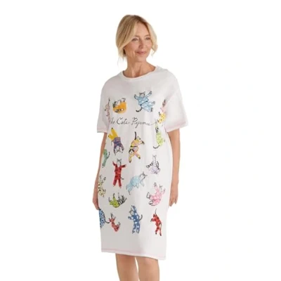 Obrázek Little Blue House Damen Nightshirt Nachthemd, The Cats Pyjama, Einheitsgröße