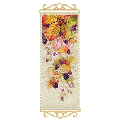 Obrázek Riolis Kreuzstich Set BlackBerry kit7.5 inch X 19 14 Count, Acryl, Mehrfarbig