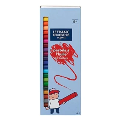 Obrázek Lefranc &amp; Bourgeois školní barvy sada s 24 olejovými pastely ∅ 8 mm, jemná olejová křída, měkká pastelová křída pro výchovu umění
