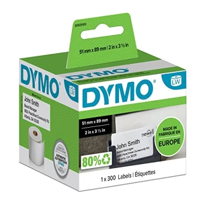 Obrázek DYMO Originální štítky se jmény LabelWriter 51 mm x 89 Role s 300 etiketami samolepicí pro tiskárny štítků a popisovací zařízení