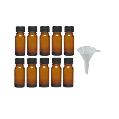 Obrázek 10 lahviček s kapátkem / lékárnické lahvičky v hnědém skle 20 ml vč. odkapávací vložky