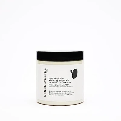 Obrázek SERGE D&#039;ESTEL PARIS Keratin maska pro vyhlazené vlasy 250 g vyhlazuje živiny Opravuje měkké, poškozené vyhlazováním je veganská receptura,