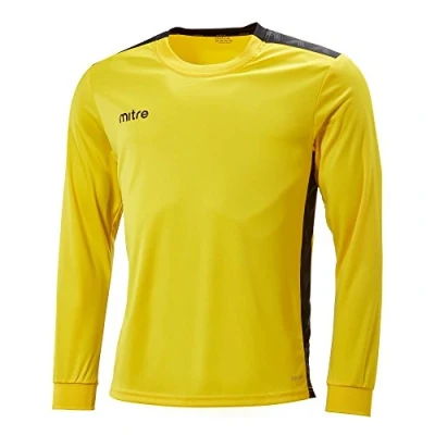 Obrázek Mitre Herren Charge Langärmliges Fußball Shirt Match Day, Gelb/Schwarz, X Small/32 34 Inch