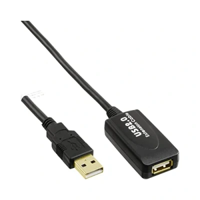 Obrázek InLine USB 2.0 aktivní prodloužení, se zesílením signálu &quot;Repeater&quot;, konektor A do zdířky A, 10 m