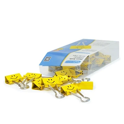 Obrázek Rapesco 1427 25 mm úsměv Foldback svorky žluté, 35 kusů