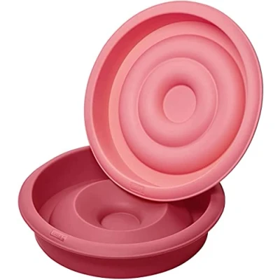 Obrázek Lurch 85033 Flexibilní tvar kulatý s náplní ve tvaru srdce 2dílná / forma na pečení, vnitřní rozměr 21 cm, ze 100% platiny bez obsahu BPA, rubínově červená watermelon