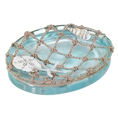 Obrázek Avanti Linens Badezimmerzubehör aus Seeglas Seaglas Kollektion, Harz, Mehrfarbig, Soap Dish