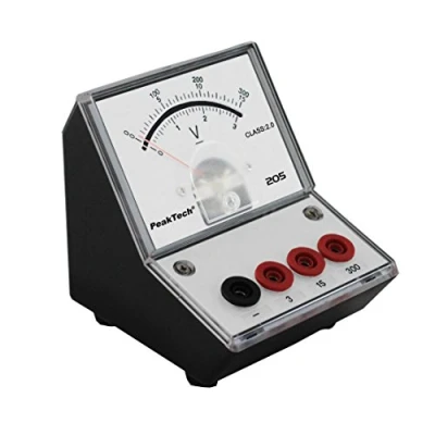 Obrázek PeakTech P 205 07 Měřič napětí/ voltmetr analogový/ měřicí přístroj se zrcadlovou stupnicí 0 … 3V/ 15V/ 300V DC
