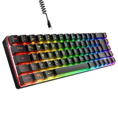 Obrázek EMPIRE GAMING Neu 2024 K208 Kompakte TKL Kabelgebundene Tastatur (DE QWERTZ) 69 Tasten RGB Abnehmbares USB Type C Kabel Plug &amp; Play PC/PS4/PS5/Xbox 23 Anti Ghosting (Schwarz)