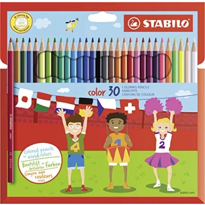 Obrázek Pastelky STABILO color balení 30 ks s různými barvami vč. 4 neonových barev
