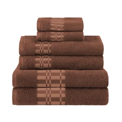 Obrázek Superior Larissa 6 teiliges Set BK 100% Baumwolle, weiche, extrem saugfähig, schöne Handtuch Set, schwarz, Schokoladenbraun, 6er