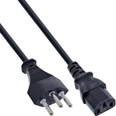 Obrázek InLine 16651R Netzkabel, Netzstecker Schweiz auf Kaltgerätestecker C13, 1,0m