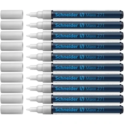 Obrázek Schneider Maxx 271 Paint Marker (kulatý hrot, 1 2 mm) balení 10 ks bílé