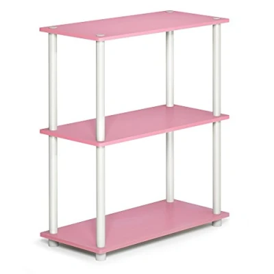 Obrázek Furinno kompaktes Mehrzweck Regal mit 3 Ebenen, holz, Rosa/Weiß, 28.96 x 59.94 75.18 cm