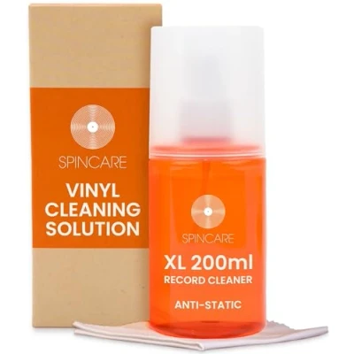 Obrázek 200 ml sada na čištění vinylových desek od SPINCARE Antistatický LP čisticí roztok Se super měkkým čisticím hadříkem z mikrovlákna Čištění gramofonových odstraňuje nečistoty, prach a