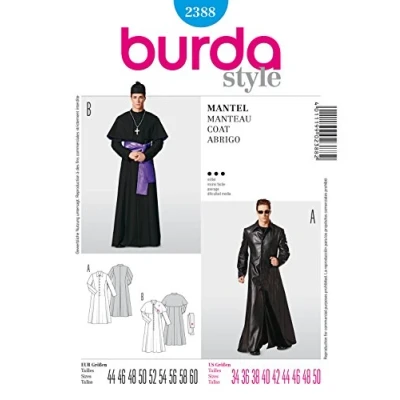 Obrázek Burda střihová předloha 2388 masopust kost?M holicí plášť s SCH?Rpe &amp; Pelerine vel. 44 60