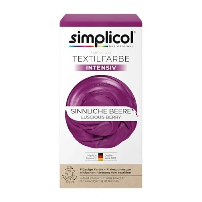Obrázek Simplicol textilní barva intenzivní, 18 barev, jednoduché barvy na textil barvení v pračce, kompletní balení s barvivy a fixačním práškem.