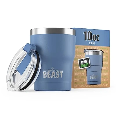 Obrázek Beast termohrnek 300 ml bouřlivá obloha I opakovaně použitelný na kávu To Go dvoustěnný pohárek pití z ušlechtilé oceli perfektní nebo ledovou