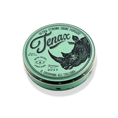 Obrázek Tenax Ultra Strong Shine Pomade, 125 ml, pomáda na vodní bázi pro muže propůjčuje super pevné držení a silný lesk, snadno omyvatelný vosk vlasy s výraznou vůní