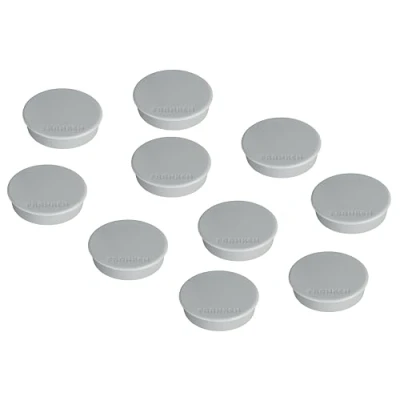 Obrázek FRANKEN magnety kulaté, 10 kusů, vysoce kvalitní pro kancelář, domácnost, dílnu, ideální bílé tabule, chladničku, plantáže nebo vitríny, 38 mm, šedá, HM38 12