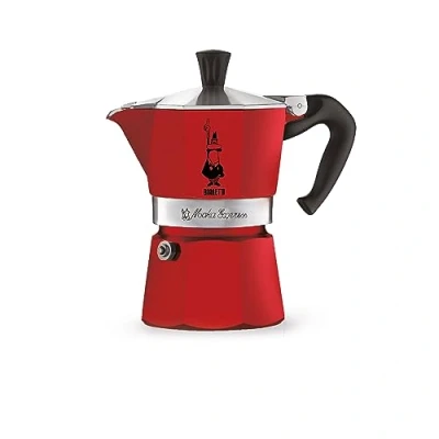 Obrázek Bialetti 4941 Espresso Maker &quot;Moka Express&quot; pro 1 šálek v hliníku, červená, 14 x 15 8 cm