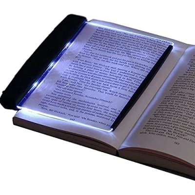 Obrázek ASHATA LightWedge světlo na knihu, LED lampička čtení pro jasné světlo, kapesní v noci, posteli, s nastavitelným jasem, menší velikost, lehce posouvající se strany