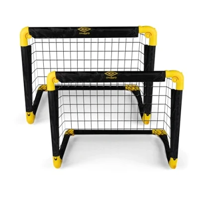 Obrázek Umbro fotbalová branka 50 x 44 cm sada 2 fotbalových branek skládací pro děti fotbalový tréninkový doplněk vnitřní a venkovní použití kov