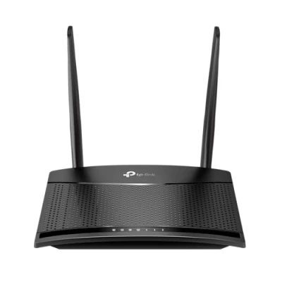 Obrázek TP Link 4G LTE router 150 Mbit/s WiFi N 300 TL MR100, modem, box, 2 x SMA pro externí anténu, ethernetové porty, odnímatelné antény, kompatibilní s každým operátorem