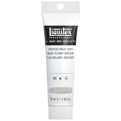 Obrázek Liquitex 1045236 Professional Heavy Body akrylová barva v umělecké kvalitě s vynikající stálostí na světle máslové konzistenci, 59 ml tuba irizující světlé stříbro