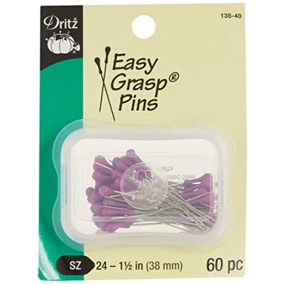 Obrázek Dritz Easy Grasp Pins Purple, Multicoloured, 1 1/2 Inch (38mm) (60 Count)