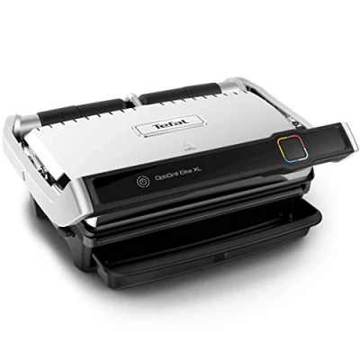 Obrázek Tefal OptiGrill Elite XL kontaktní gril, 16 programů, digitální displej s ukazatelem stupňů vaření, odnímatelné desky, elektrický ušlechtilá ocel, GC760D12