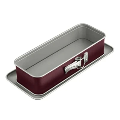 Obrázek Dr. Oetker Pečicí forma na královský koláč 30 x 12 cm, láska, dvojbarevná s ochranou proti vytečení pro perfektní míchané koláče, šedá/červená, tmavě fialová