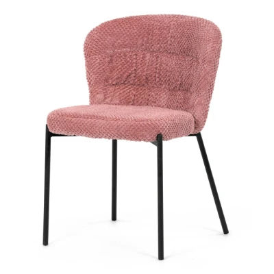 Obrázek Židle jídelní, růžová látka, černé kovové nohy. CT W1077 PINK2