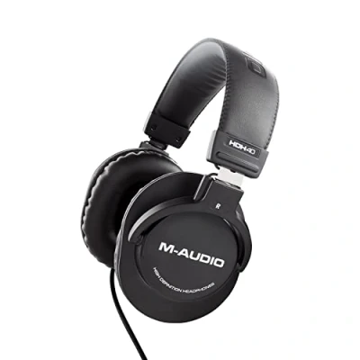 Obrázek M Audio HDH40 Over Ear Studiokopfhörer mit geschlossenem Design, flexiblem Bügel und 2.7m Kabel für Studiomonitoring, Podcasting Recording