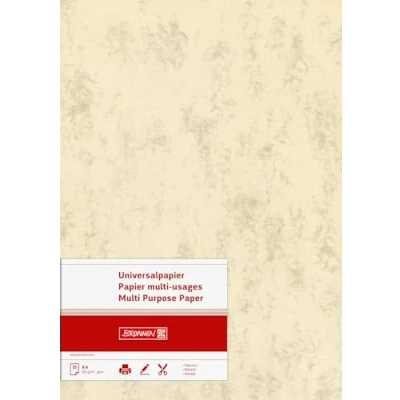 Obrázek BRUNNEN 105141111 univerzální papír / multifunkční mramor (A4, 120 g/m², 35 listů, mramorovaný) chamois