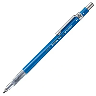 Obrázek STAEDTLER Mars Technico 780 C pastelka (vysoká kvalita, s kovovou sponou a HB náplní, integrované ořezávátko, barva stopky) modrá, 1 kus (1 ks v balení)