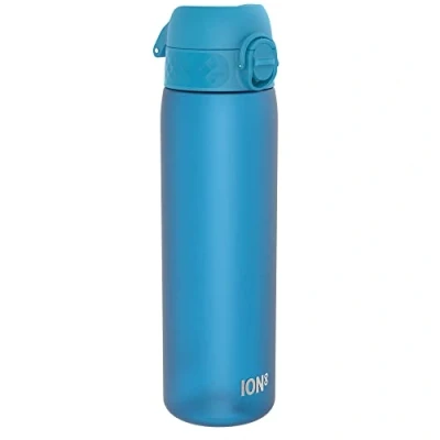 Obrázek Ion8 Láhev na pití, 500 ml, zabezpečená proti vytečení, jednoruční otevírání, bezpečné zamykání, vhodné do myčky nádobí, bez BPA, držadlo, sklopné víčko, snadné čištění, klimaticky neutrální, modrá
