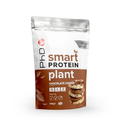 Obrázek PhD Nutrition Smart Protein Plant prášek, proteinový prášek veganský 500 g čokoládových sušenek 18 bílkovin, cukr a nízkokalorický koktejl, ideální také pro pečení
