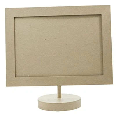 Obrázek Décopatch CD022O Rahmen mit Fuß (aus Pappmaché zum Verzieren und Personalisieren, rechteckig, 14 x 35 32,5 cm, ideal für Ihre Bilder in Format DIN A4) 1 Stück kartonbraun