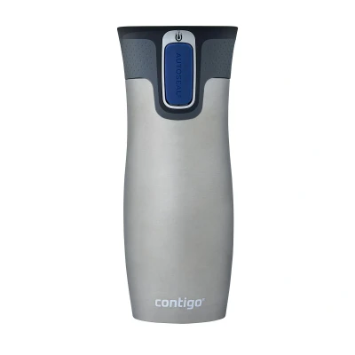 Obrázek Contigo Thermobecher West Loop Autoseal, Edelstahl Isolierbecher, Reisebecher, Kaffebecher To Go, auslaufsicher, 100% dicht, hält bis zu 5h heiß/12h kalt, 470 ml, BPA frei, Stainless Steel