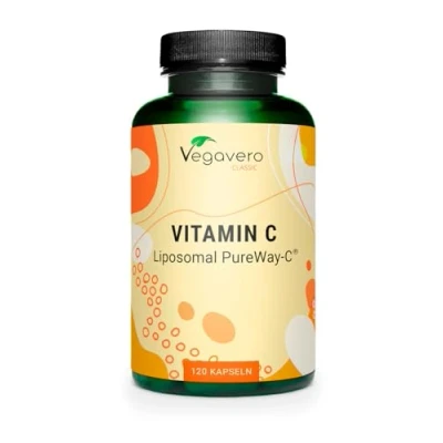 Obrázek lipozomální vitamín C technologie pravá značková surovina PureWay C®; posílení imunitního systému energie* laboratorně testováno Vegan bez přísad Německá výroba VEGAVERO®