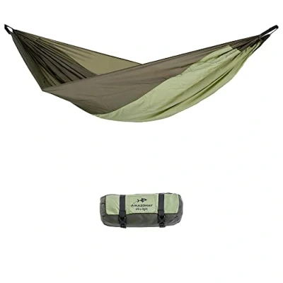 Obrázek AMAZONAS Ultra lehká houpací síť Silk Traveller Thermo 520 g 275 x 140 cm, rozměry balení 20 6,5 cm až 200 kg v zelené barvě