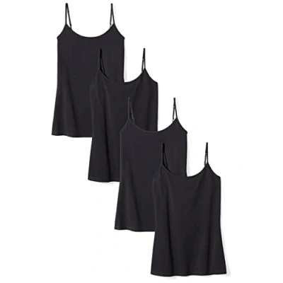 Obrázek Amazon Essentials Damen Kamisol in schmaler Passform, 4er Pack, Schwarz, L
