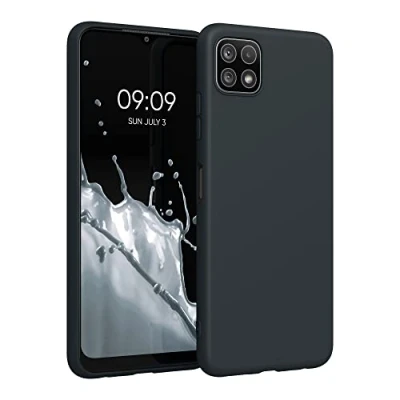 Obrázek kwmobile pouzdro kompatibilní s Samsung Galaxy A22 5G měkké TPU silikonové kryt vhodný pro bezdrátové nabíjení borůvková modrá